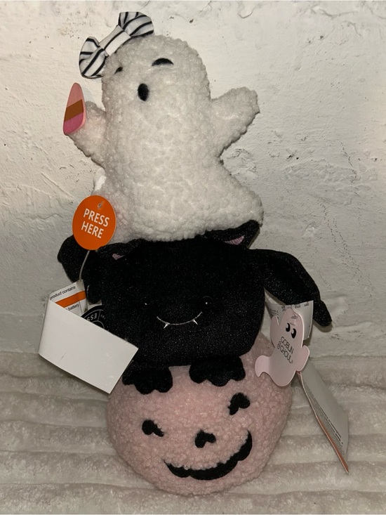 goblin&ghoul Other - Pink Halloween Ghost Black Cat Pumpkin Plush Spooky Cute Pastel Goth Decor